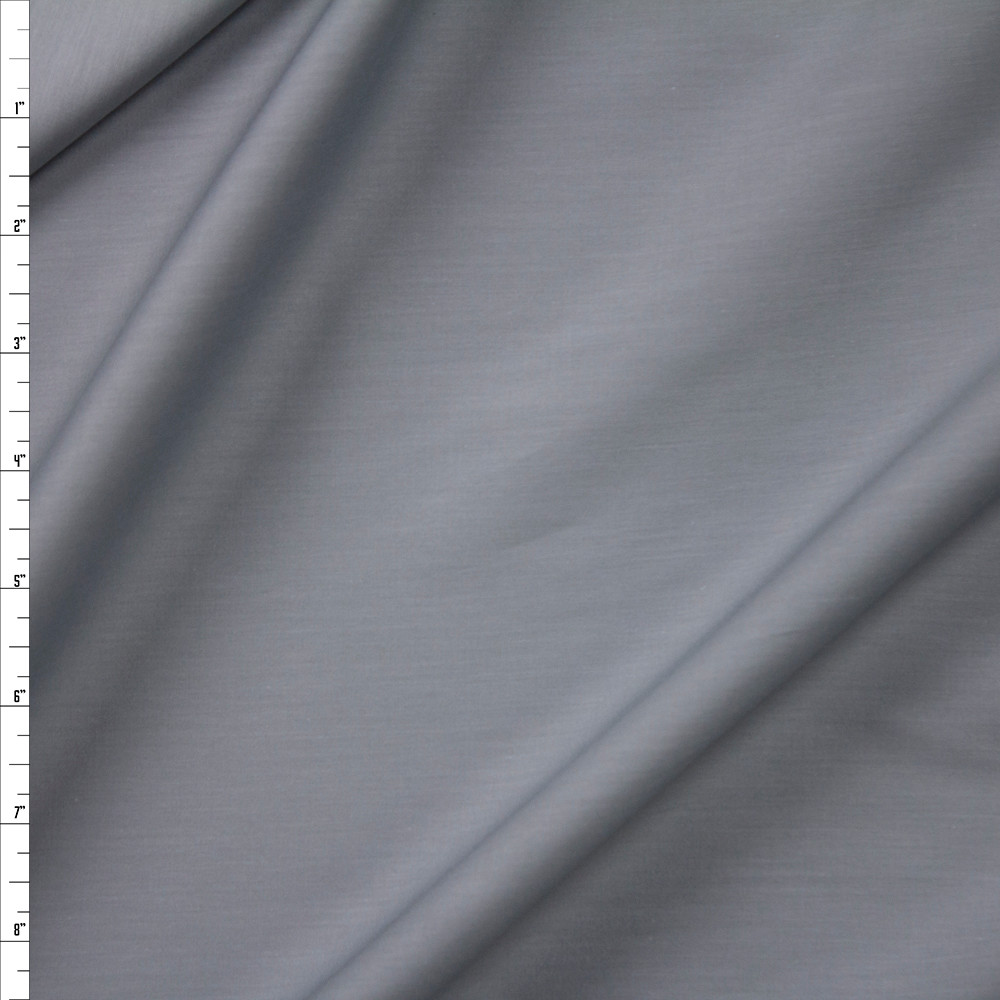 Cali Fabrics Grey Shirting Weight Cotton Sateen Fabric by the Yard