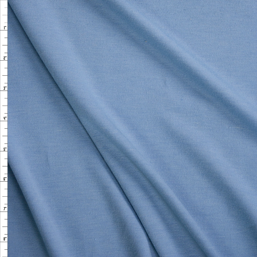 Cali Fabrics Light Blue Soft Designer French Terry Fabric by the Yard