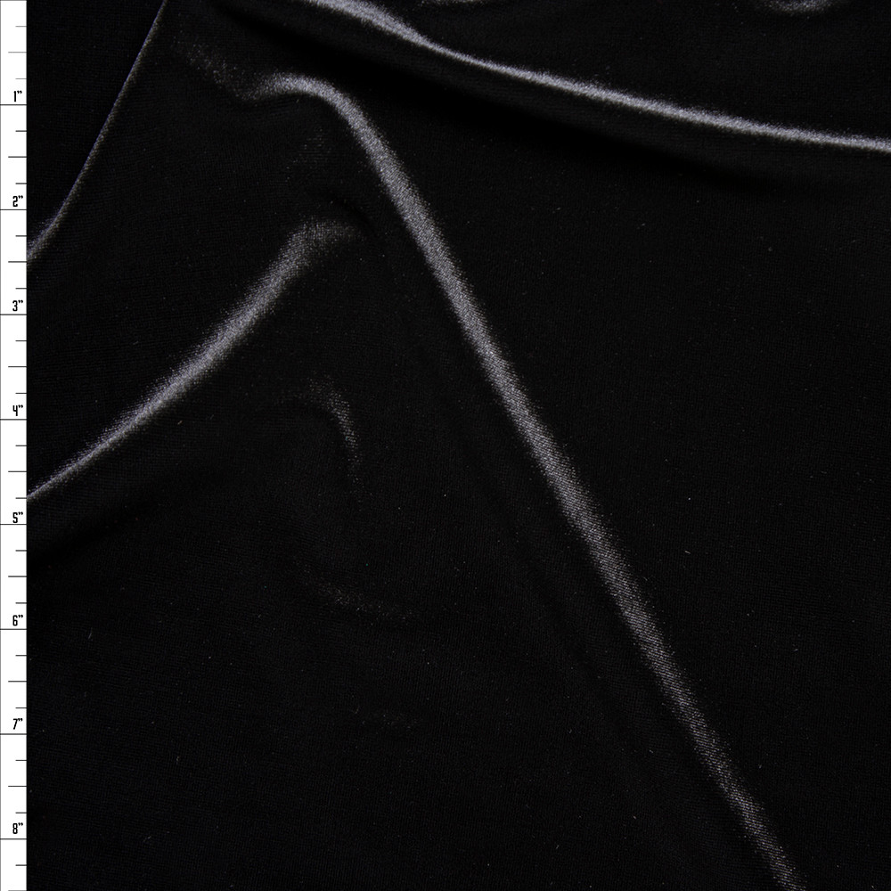 Cali Fabrics Black 4-way Stretch Velvet By The Yard