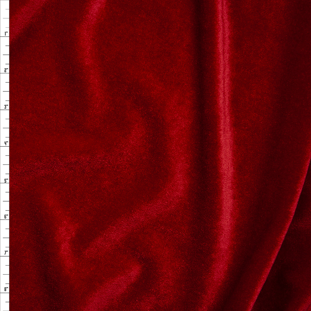 Cali Fabrics Red 4way Stretch Velvet By The Yard