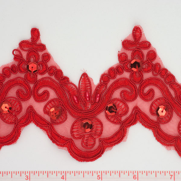 red lace trim