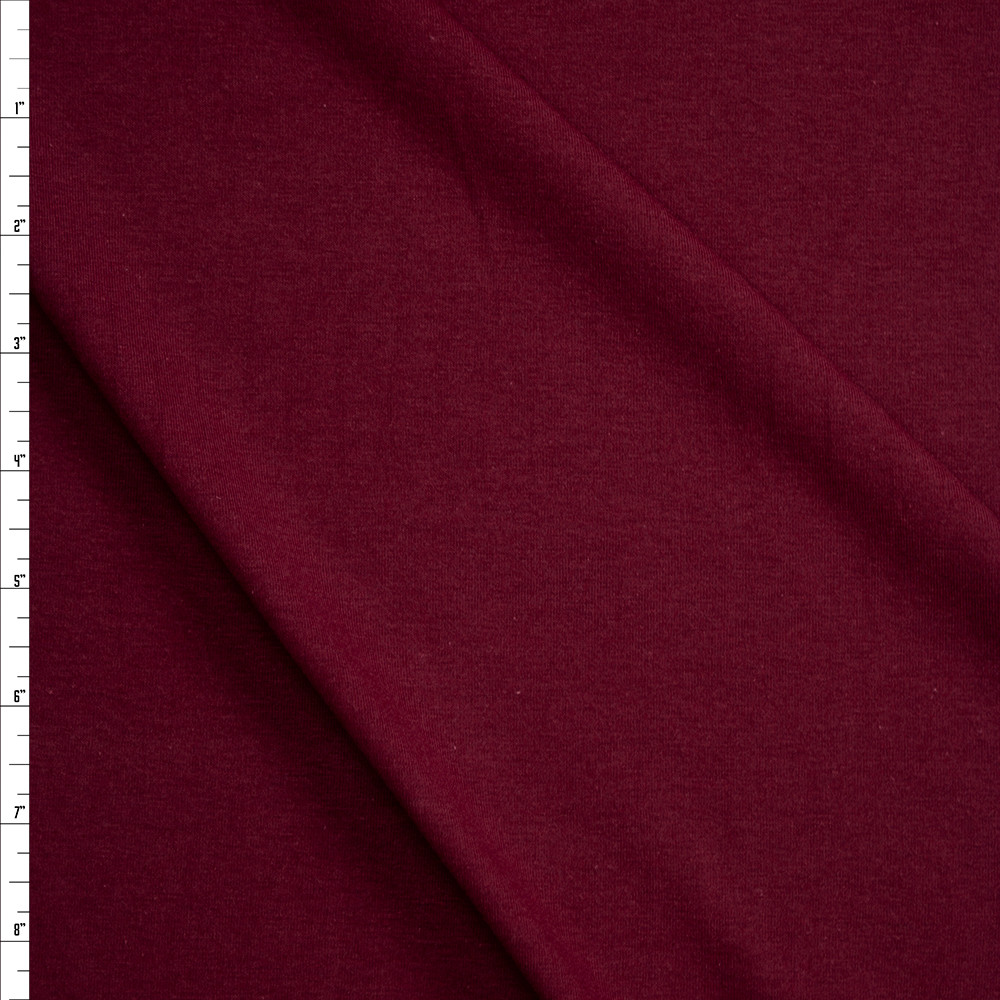 Cali Fabrics Burgundy 7oz Stretch Cotton Jersey Knit Fabric by the Yard