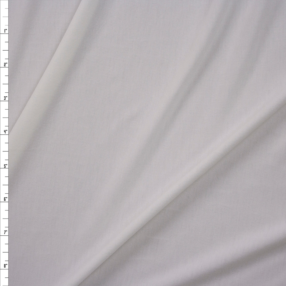 Cali Fabrics Warm White Lightweight Poly/Modal Jersey Knit Fabric by ...