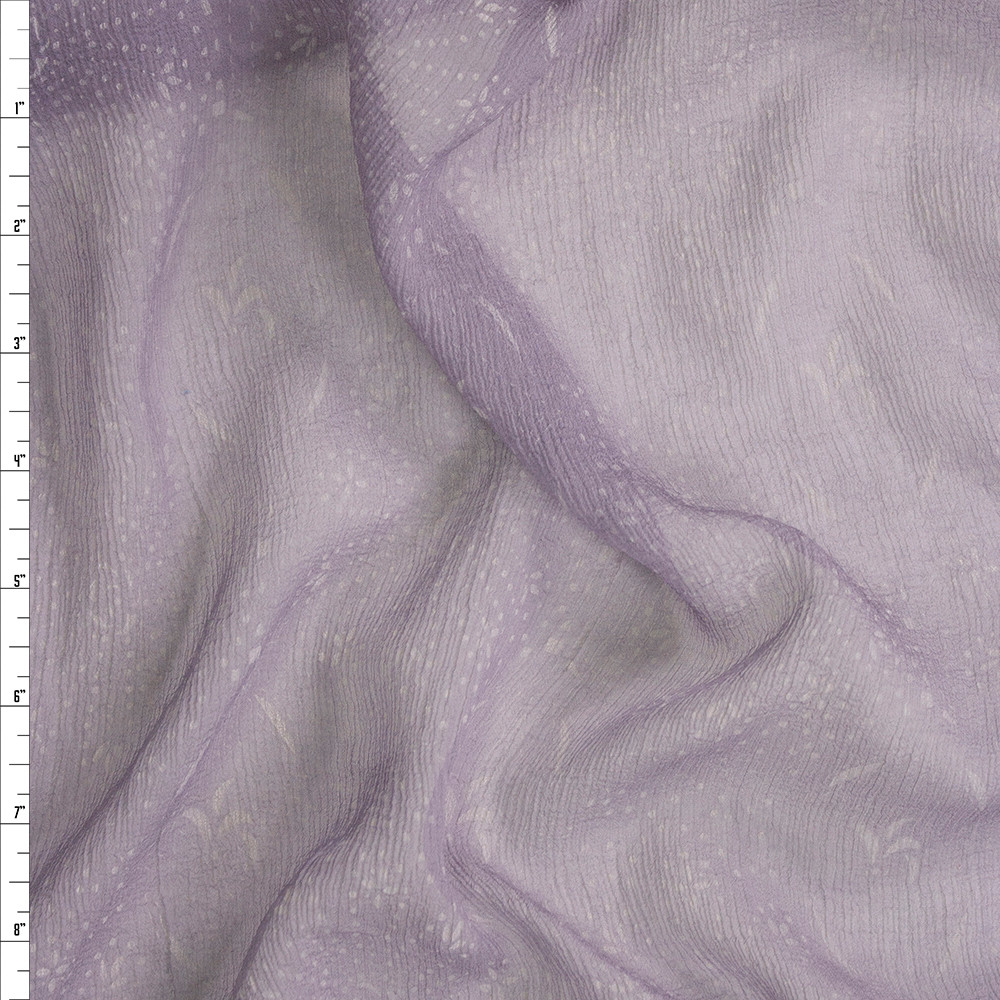 Cali Fabrics Plum Floral on Slate Blue Designer Chiffon Fabric by the Yard