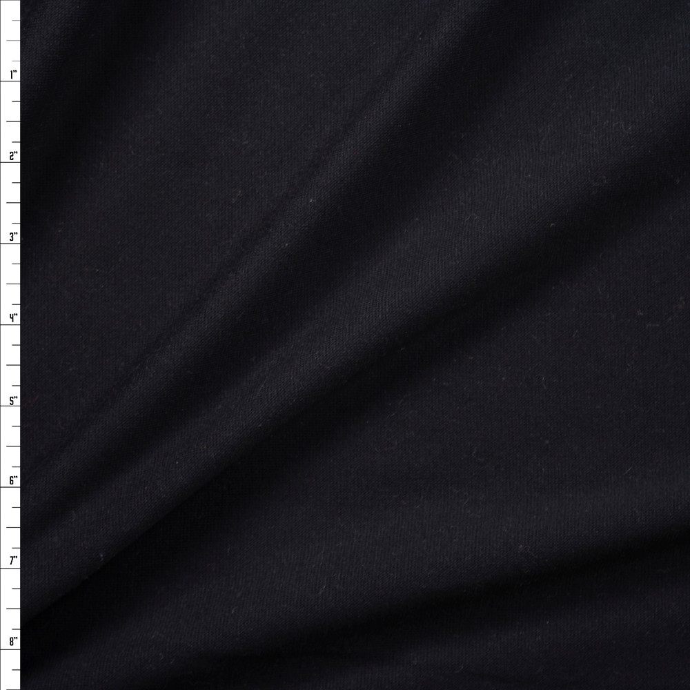 Cali Fabrics Black Soft Poly/Rayon Micro Ribbing Fabric by the Yard