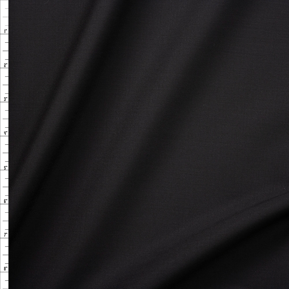 Poly Wool Black Fabric