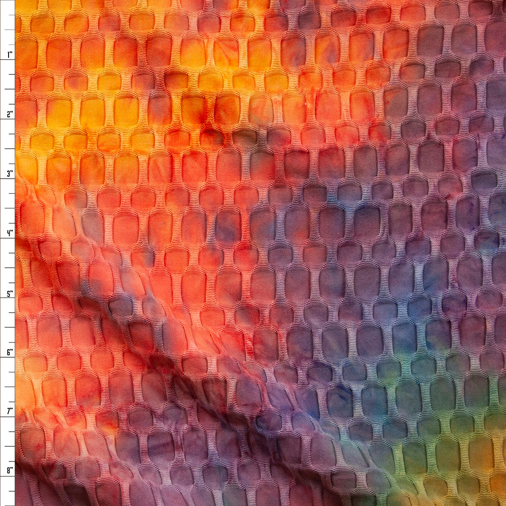 Cali Fabrics Light Sand Stretch Honeycomb Lycra Fabric by the Yard