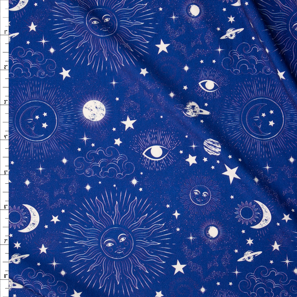 Cali Fabrics New Age Night Sky Stretch Double Brushed Poly/Spandex Knit ...