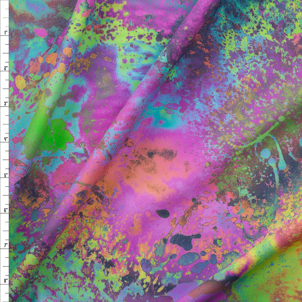 Cali Fabrics Vibrant Multi Paint Splatter Stretch Nylon/Spandex