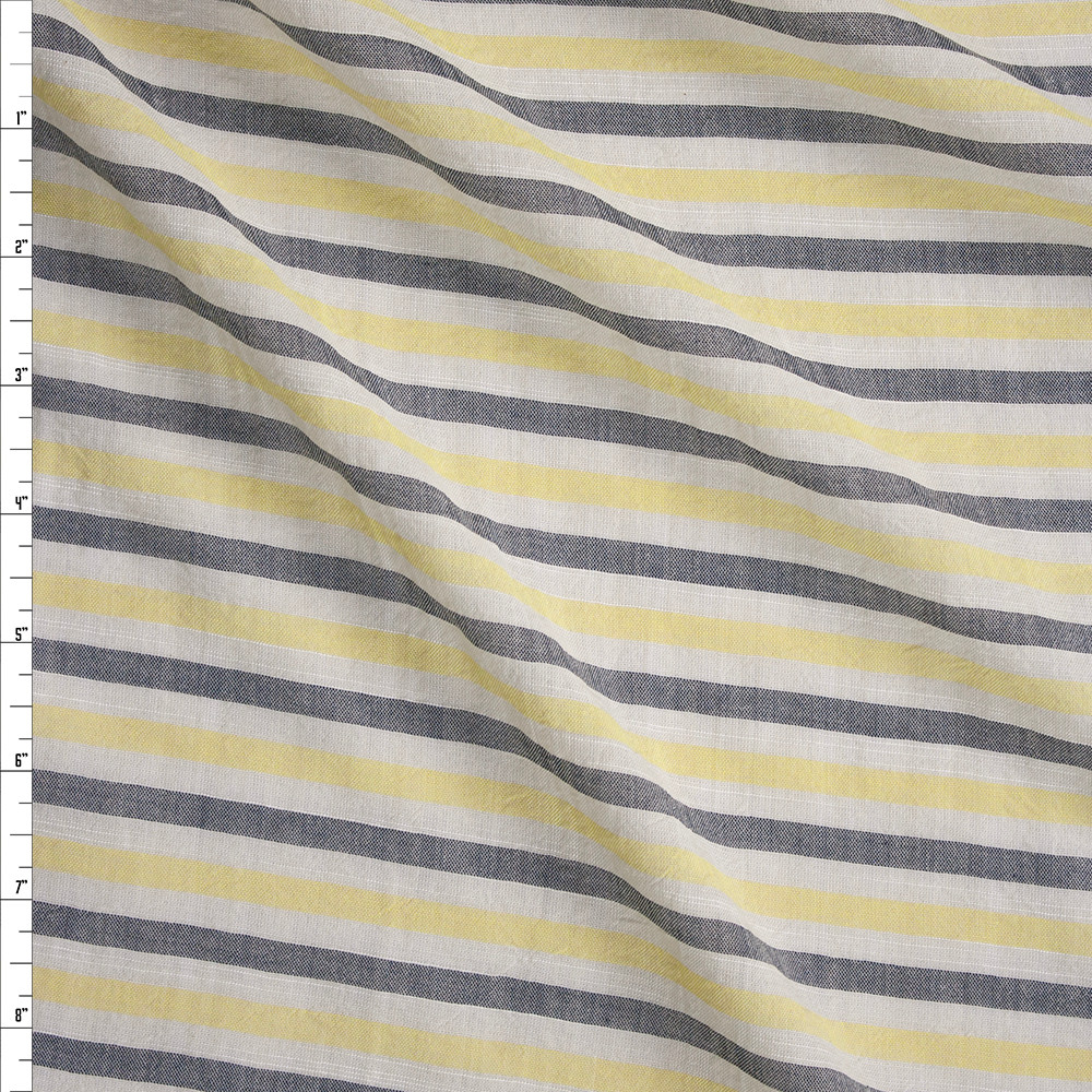 Cali Fabrics Pale Yellow Designer Cotton Lawn Fabric by the Yard