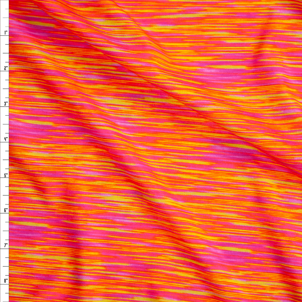 Cali Fabrics Neon Liquid Swirl Nylon/Spandex Fabric by the Yard