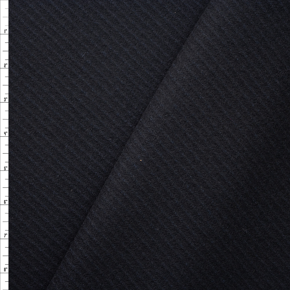 Cali Fabrics Black Heavy Diagonal Twill Texture Wool Coating Fabric by ...