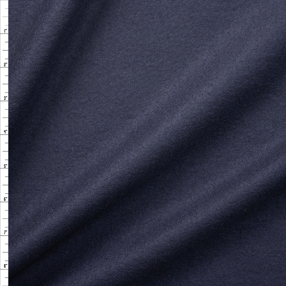 Cali Fabrics Navy Blue Bentley Designer Boiled Wool Fabric by the Yard