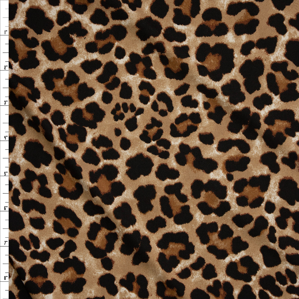 Cali Fabrics Leopard Proint Double Brushed Poly #25788 Fabric by the Yard