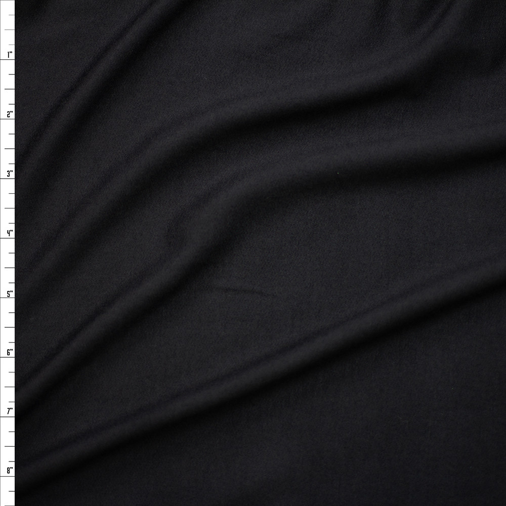 Cali Fabrics Black Stretch Modal French Terry Fabric by the Yard