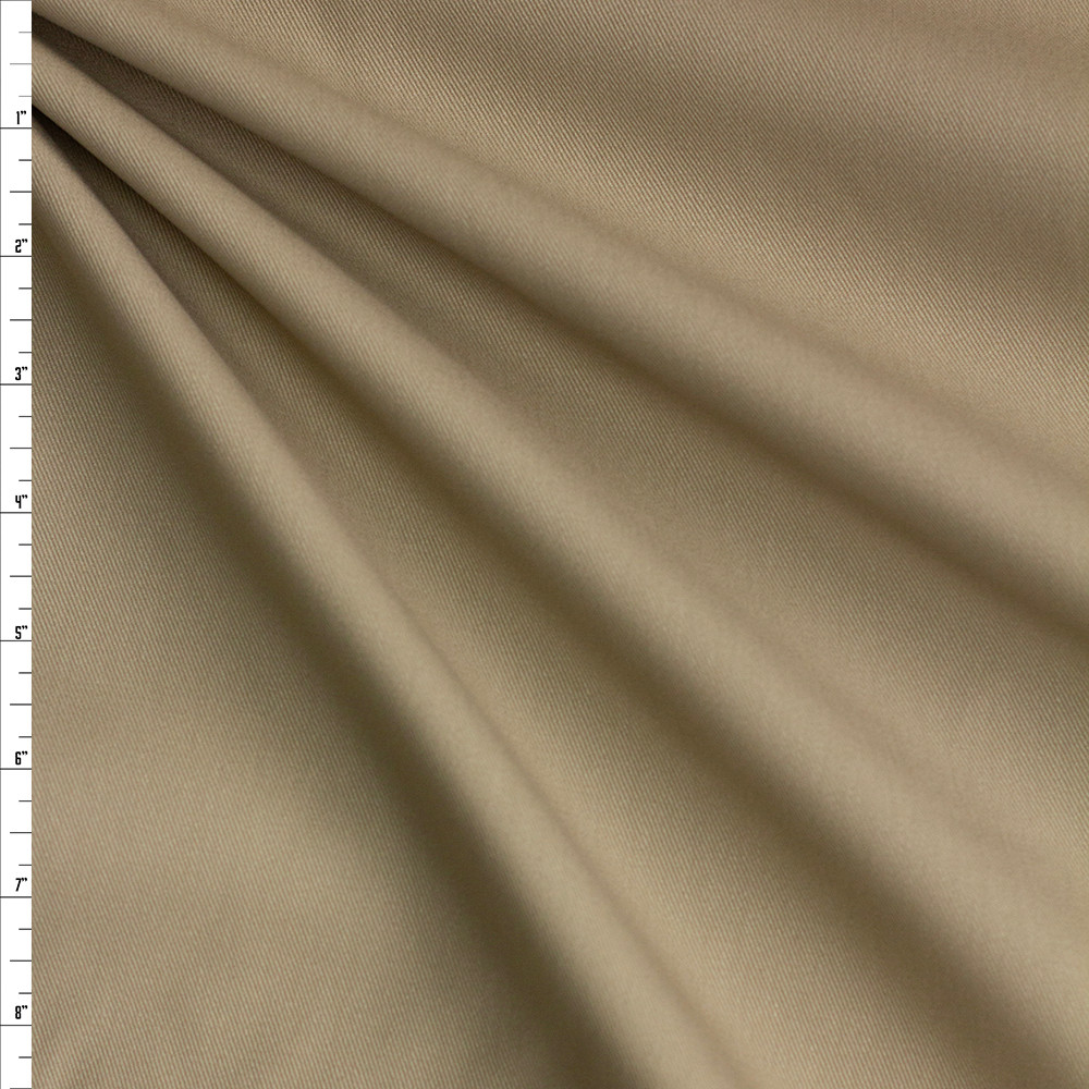 Cali Fabrics Khaki Brushed Twill 26308 Fabric by the Yard