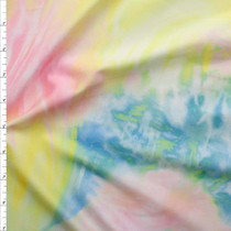 Light Blue, Pink, and Yellow Tie Dye Deluxe Triblend Jersey Fabric By The Yard