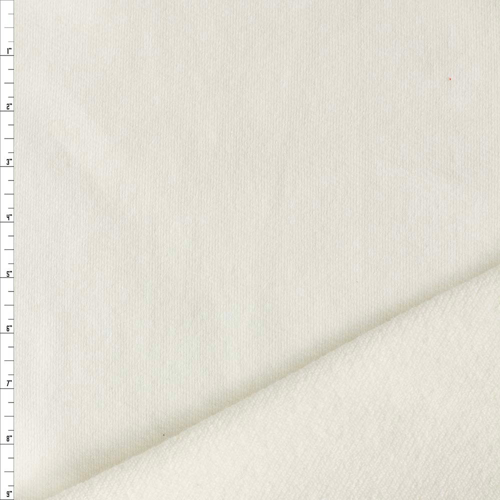 Cali Fabrics Warm White Stretch Cotton French Terry 26729 Fabric by
