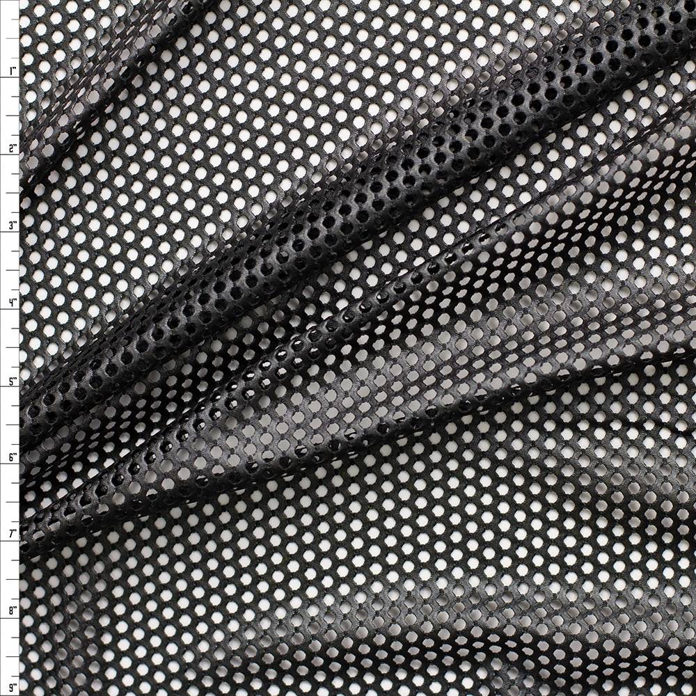 Black 100% Cotton Fishnet Knit Fabric by the Yard 