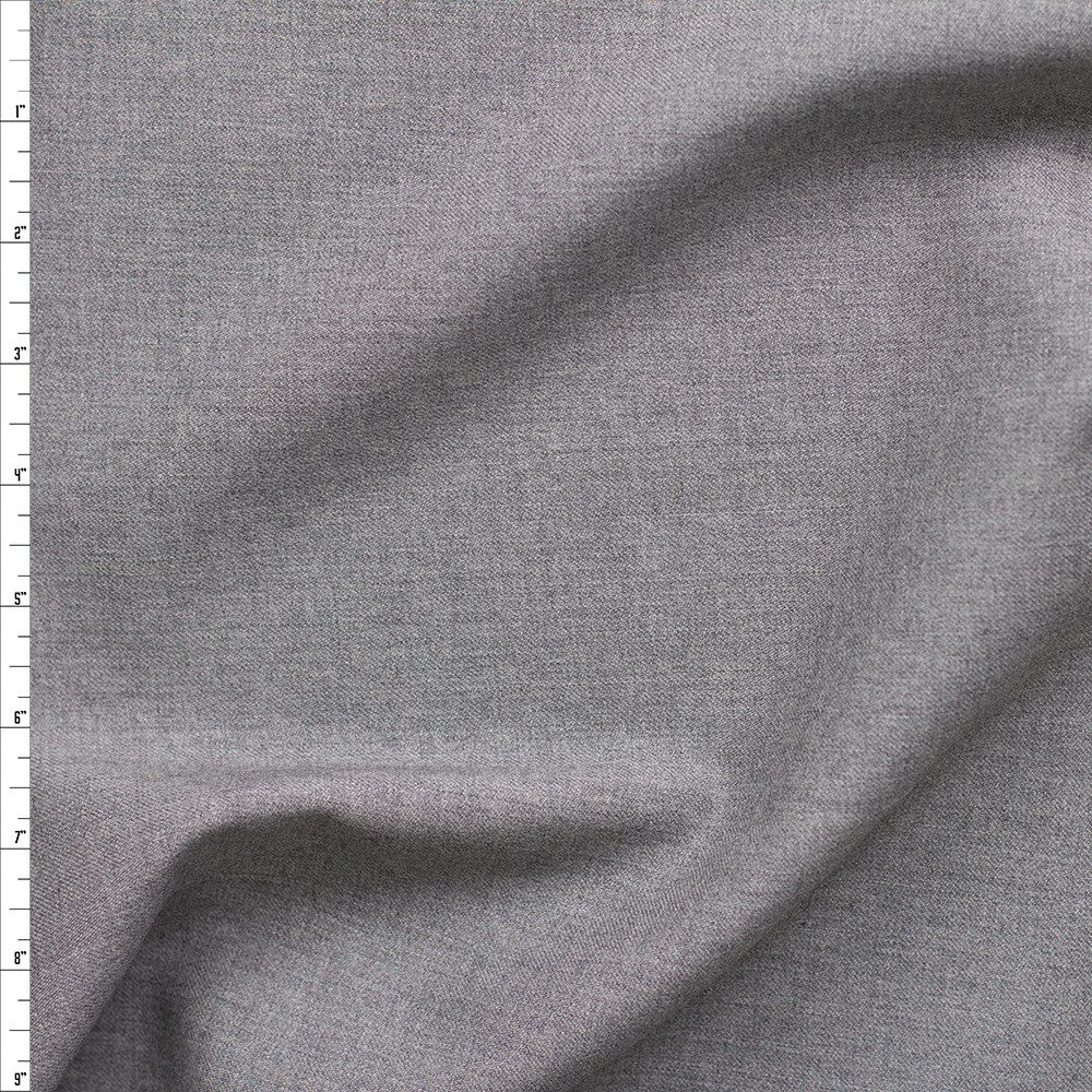 Cali Fabrics Light Grey Heather Wool Suiting #26786 Fabric