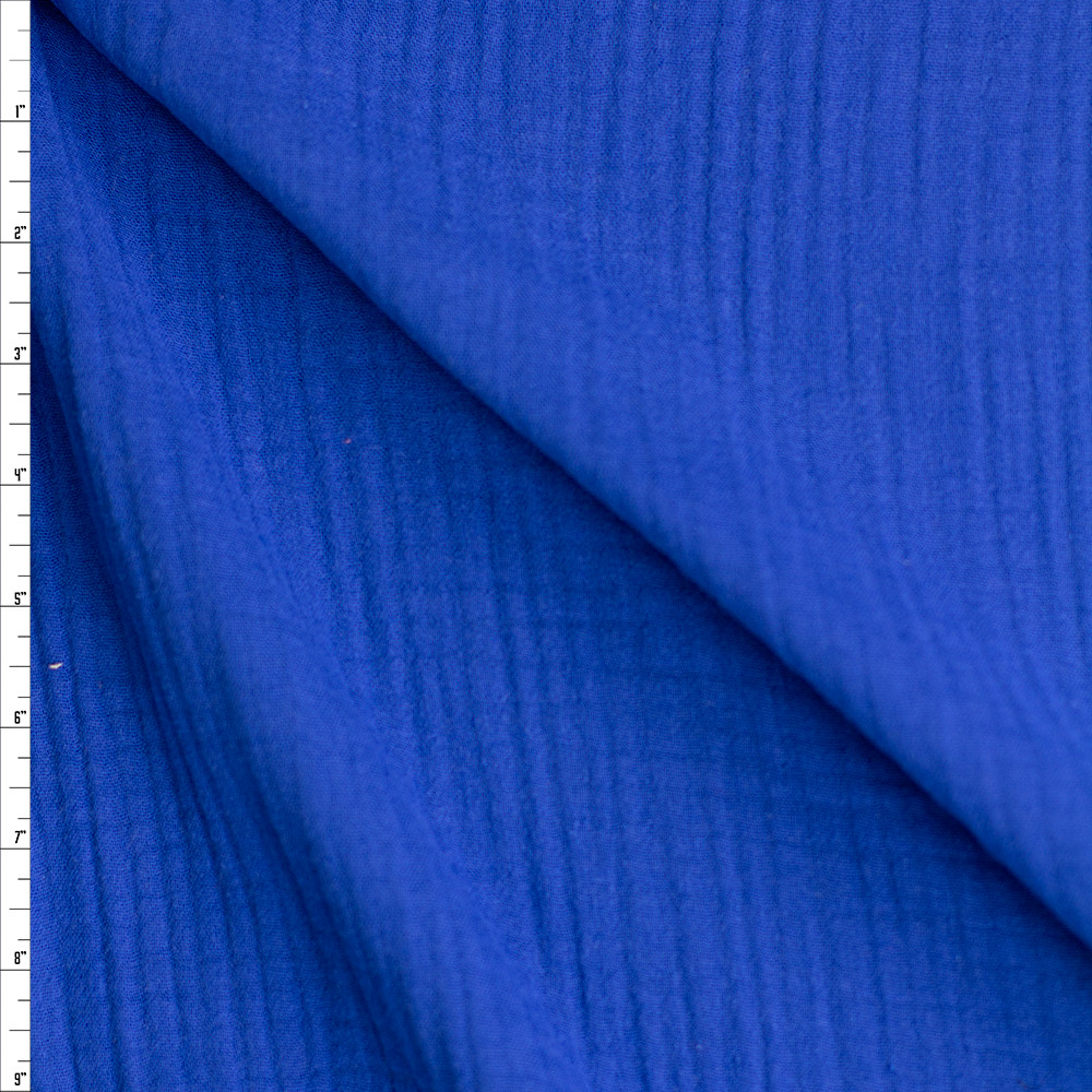 Cali Fabrics Royal Blue Cotton Double Gauze #26831 Fabric by the Yard