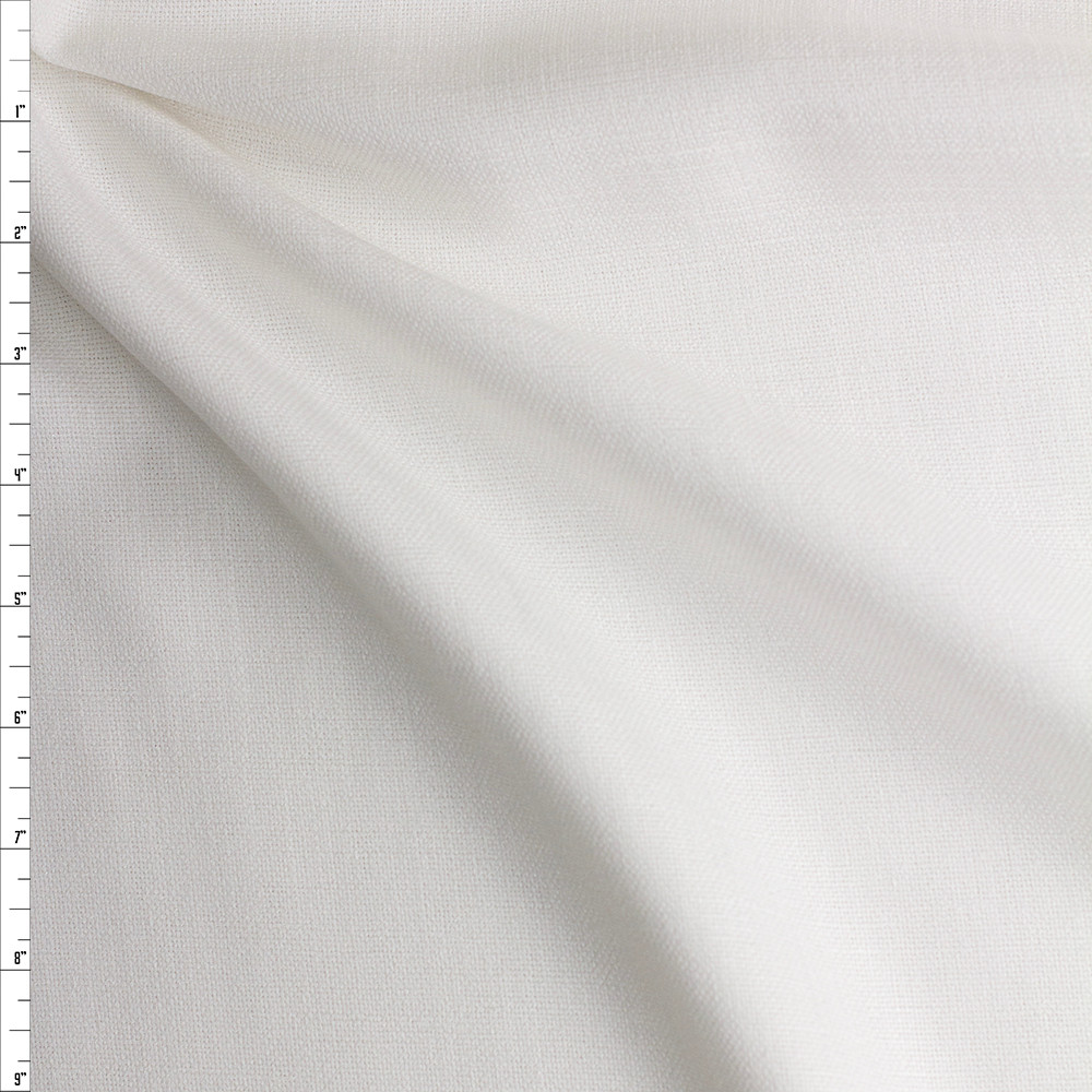 Cali Fabrics Warm White Polyester Linen Look Fabric by the Yard