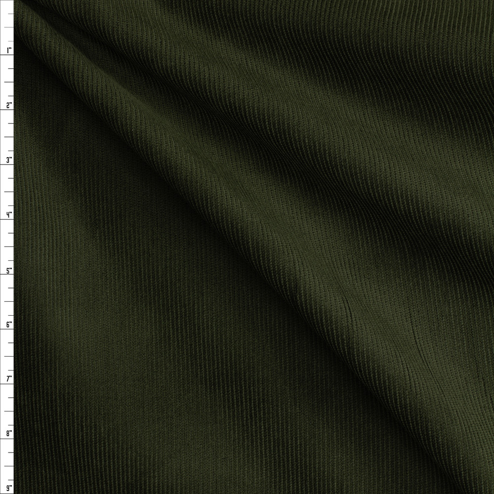 Cali Fabrics Olive Green Corduroy #26871 Fabric by the Yard