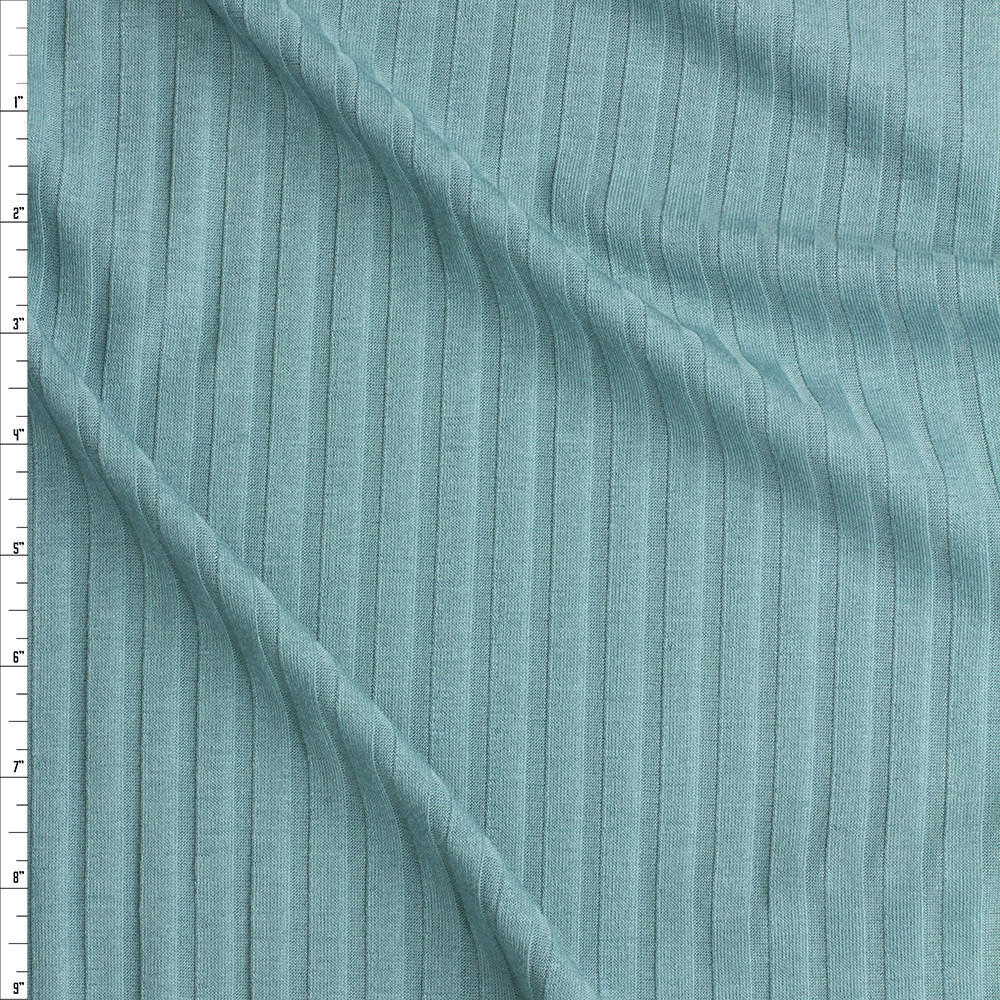 Cali Fabrics Dusty Seafoam Midweight Rayon Stretch Rib #26972 Fabric by ...