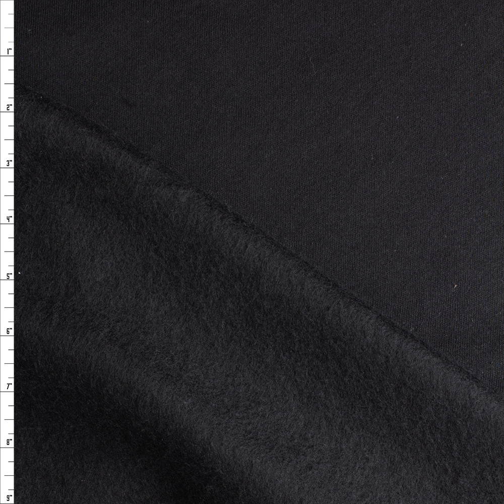 Cali Fabrics Black Sweatshirt Fleece #27081 Fabric by the Yard