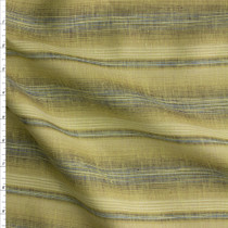 Avocado Western Horizontal Ombre Stripe Linen Fabric By The Yard