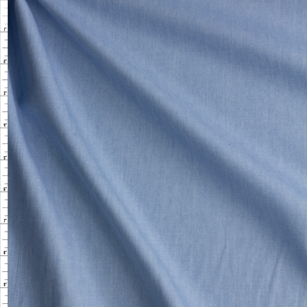 Cali Fabrics Light Blue Cotton Chambray #27335 Fabric by the Yard