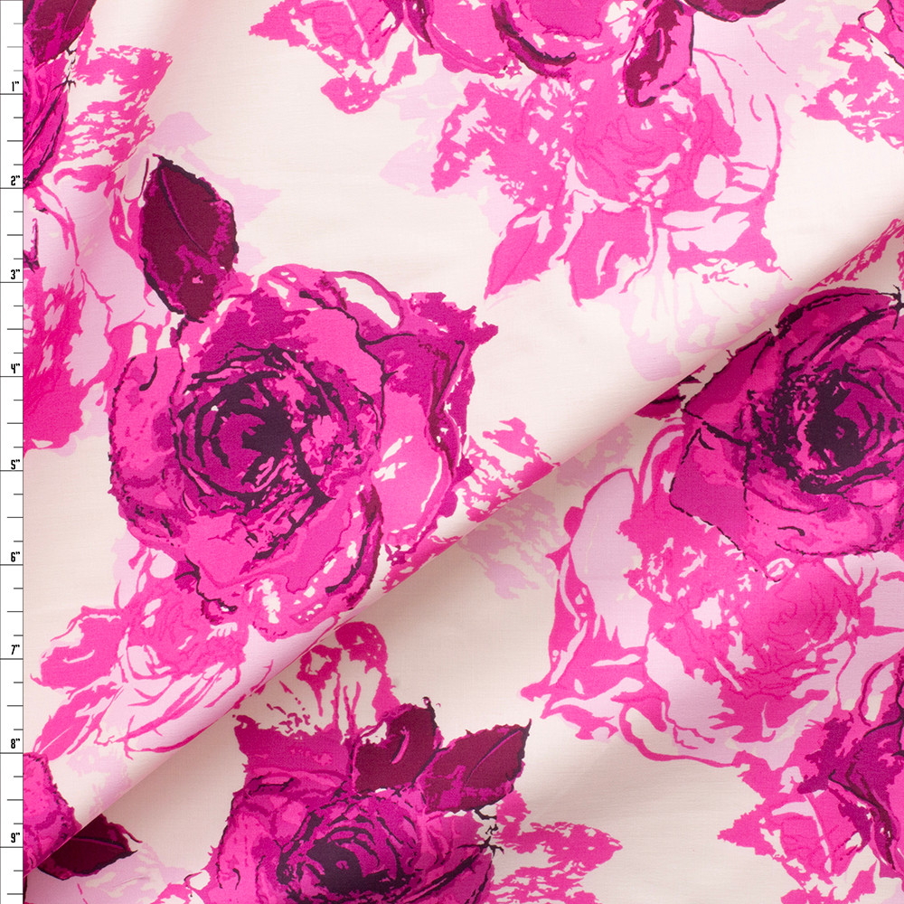 Pink Rose Pattern Material Pink Rose Pattern Fabric
