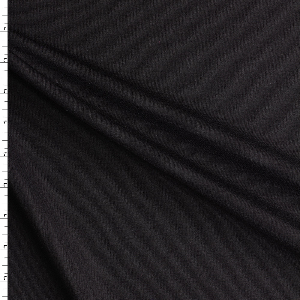 Cali Fabrics Black Designer Ponte #27416 Fabric by the Yard