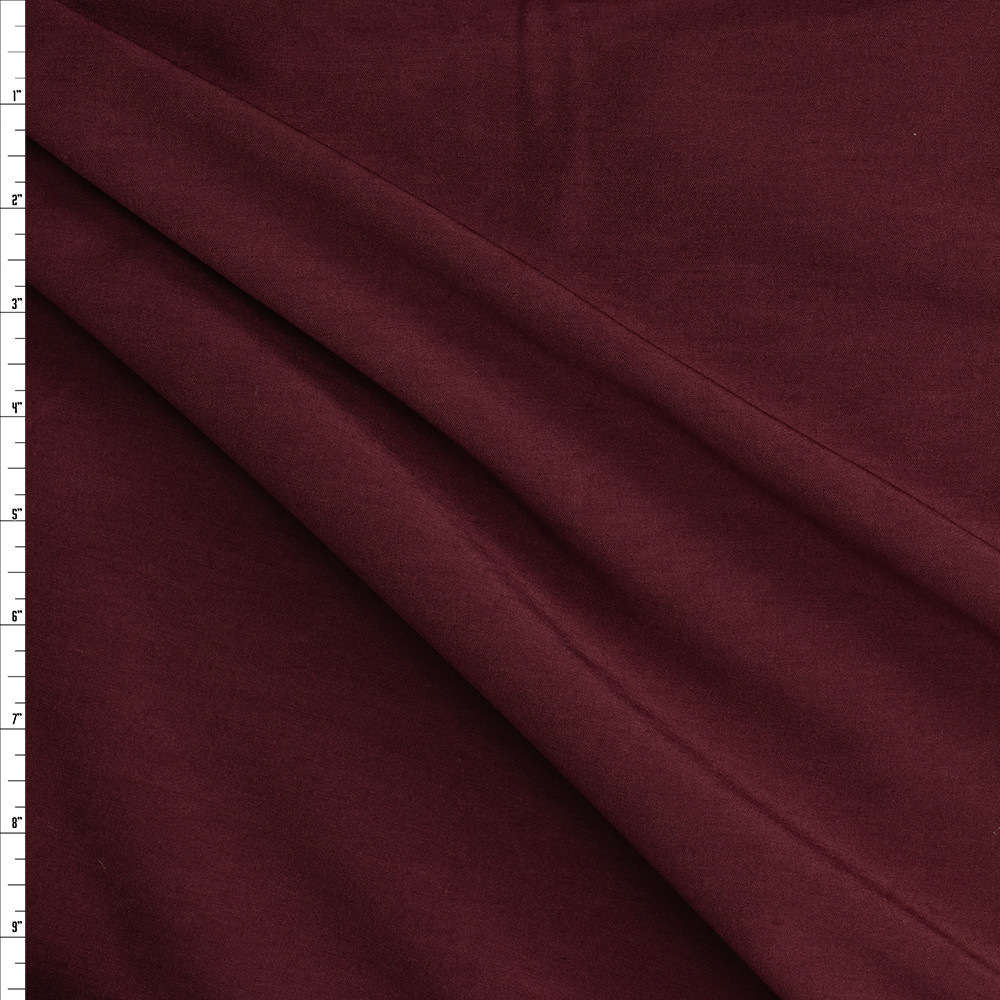 Cali Fabrics Wine Designer Viscose Nylon Stretch Twill #27504 Fabric by ...