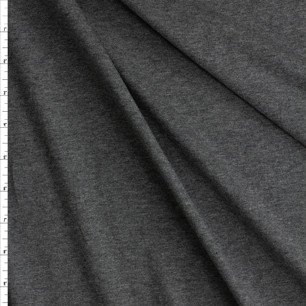 Soft Heather Gray Stretch Wool Brushed Jersey Knit Fabric