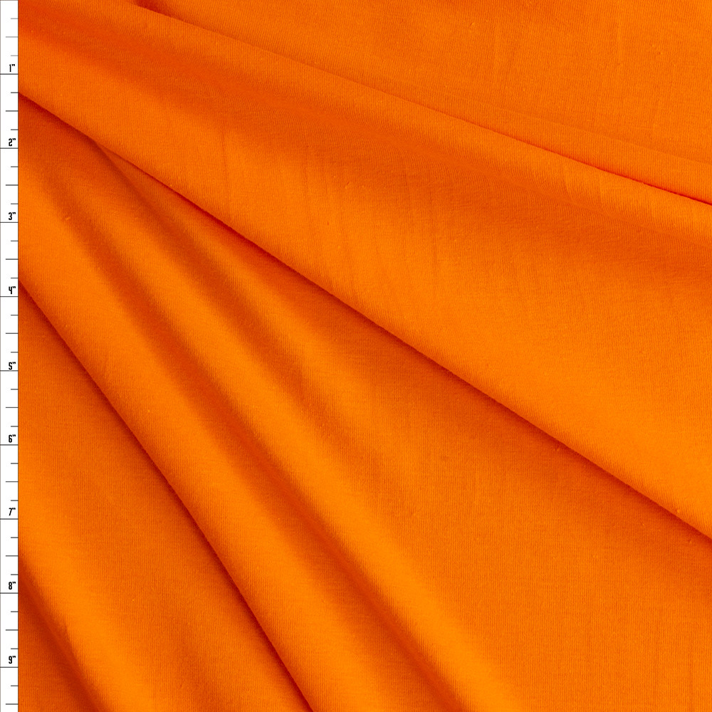 Cali Fabrics Orange Santa Cruz Stretch Cotton Jersey Fabric by the Yard