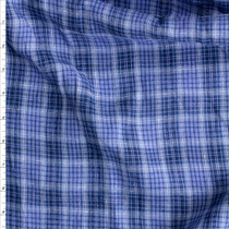 Navy And Sky Plaid Keady Irish Linen From Spence Bryson Fabric By The Yard