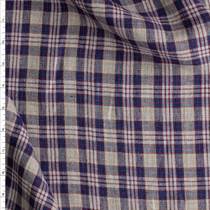 Navy, Grey, And Burgundy Plaid Keady Irish Linen From Spence Bryson Fabric By The Yard