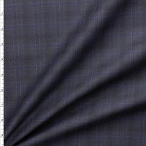 Charcoal And Blue Muted Plaid Stretch Twill From ‘7 For All Mandkind’ Fabric By The Yard