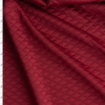 Wine Diamond Quilted Stretch Knit Fabric By The Yard