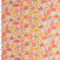 Banquet Pink Cotton Novelty Print #27735 Fabric By The Yard