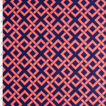 Red Navy Key Weave Cotton Novelty Print #27736 Fabric By The Yard