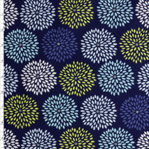 Blue Floral On Navy Cotton Novelty Print #27742 Fabric By The Yard