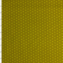 Chartreuse Flower Dots Cotton Novelty Print #27752 Fabric By The Yard