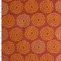 Flower Burst Rust Cotton Novelty Print #27768 Fabric By The Yard