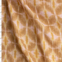 Tan, Blush, And Yellow Diamond Dye Cotton Double Gauze Fabric By The Yard