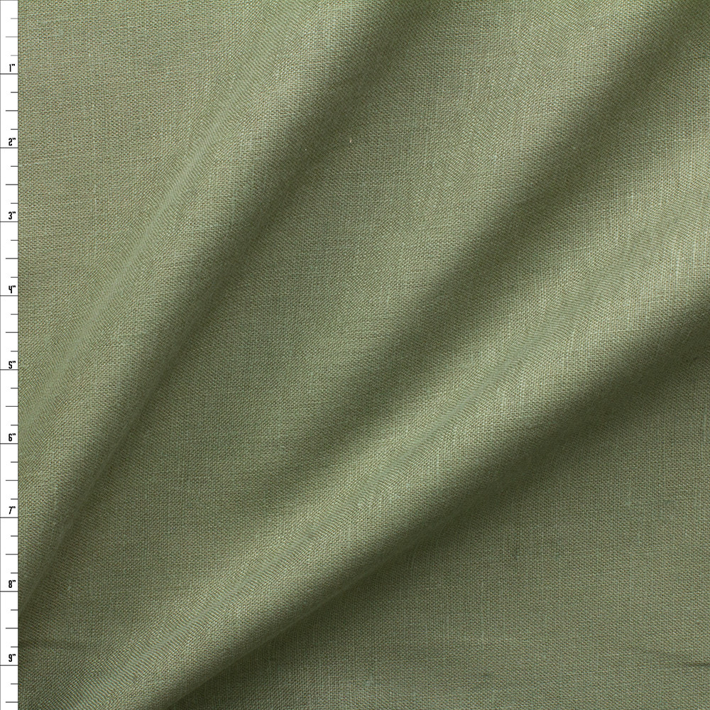 Cali Fabrics Olive Green Linen #27819 Fabric by the Yard