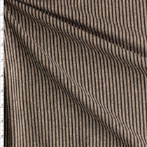 Black And Tan Vertical Mini Stripe Slubbed Soft Midweight Cotton  #27822 Fabric By The Yard