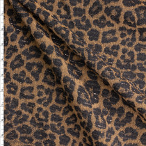 Sparkling Copper And Brown Leopard Print Textured Midweight Suiting #27837 Fabric By The Yard