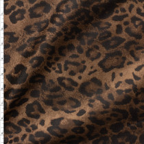 Brown Leopard Print Stretch Cotton Velvet #27846 Fabric By The Yard